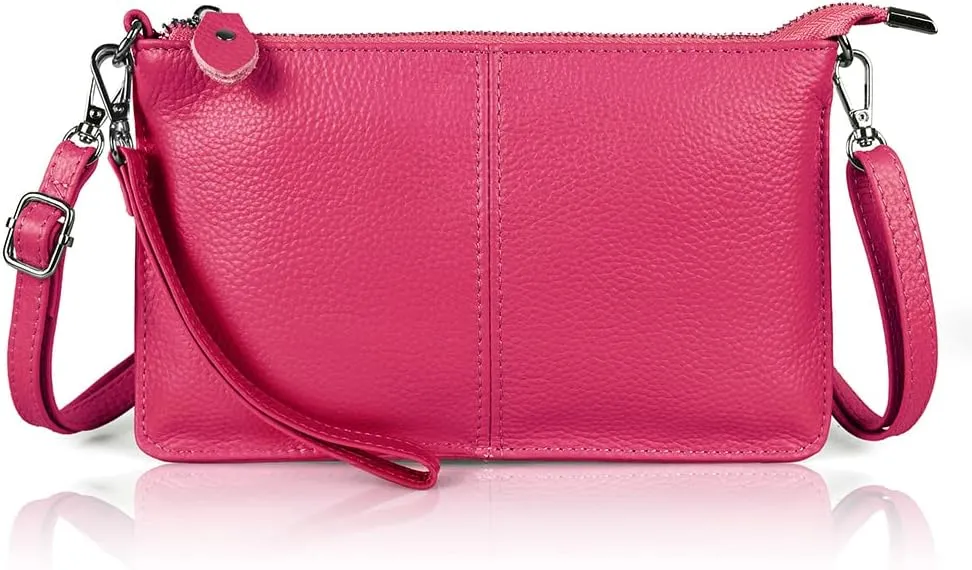 befen Genuine Leather Wristlet Clutch Wallet Purses Small Crossbody Bags for Women with RFID Blocking Card Slots