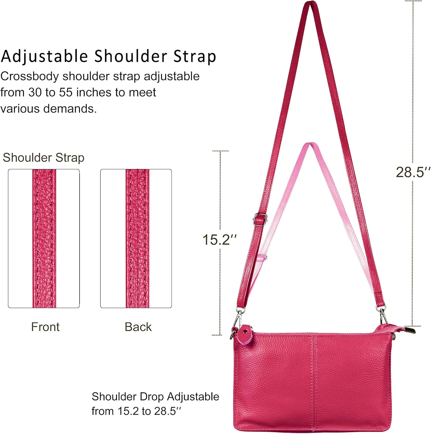 befen Genuine Leather Wristlet Clutch Wallet Purses Small Crossbody Bags for Women with RFID Blocking Card Slots