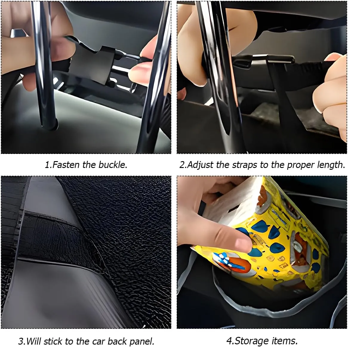 BELOMI Car Trunk Organizer, Auto Waterproof Sturdy Backseat Hanging Large Storage Collapsible Cargo Bag with Anti-Slip Adjustable Strip&4 Pockets, Vehicle Interior Accessories for Man Woman (Green)