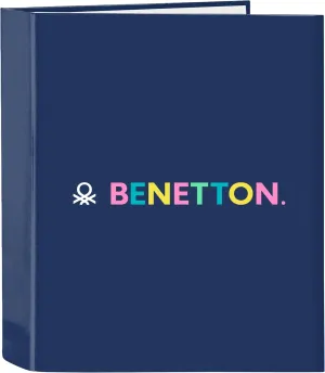 Benetton Cool – Folio Folder 4 Rings, Ideal for Children of Different Ages, Comfortable and Versatile, Quality and Resistance, 27 x 6 x 33 cm, Navy Blue