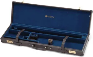 Beretta SVPD104 Hard Premium Leather for Standard Over & Under Guns Wool Felt Lined Gun Case, Black, 32"