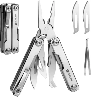 BIBURY Mini Multitool Pliers BI2051A, Mini Pocket Pliers with Window Breaker, Seat Belt Cutter, Bottle Opener for Outdoor Survival, EDC Multi Tool with Pocket Clip, Gifts for Men & Women