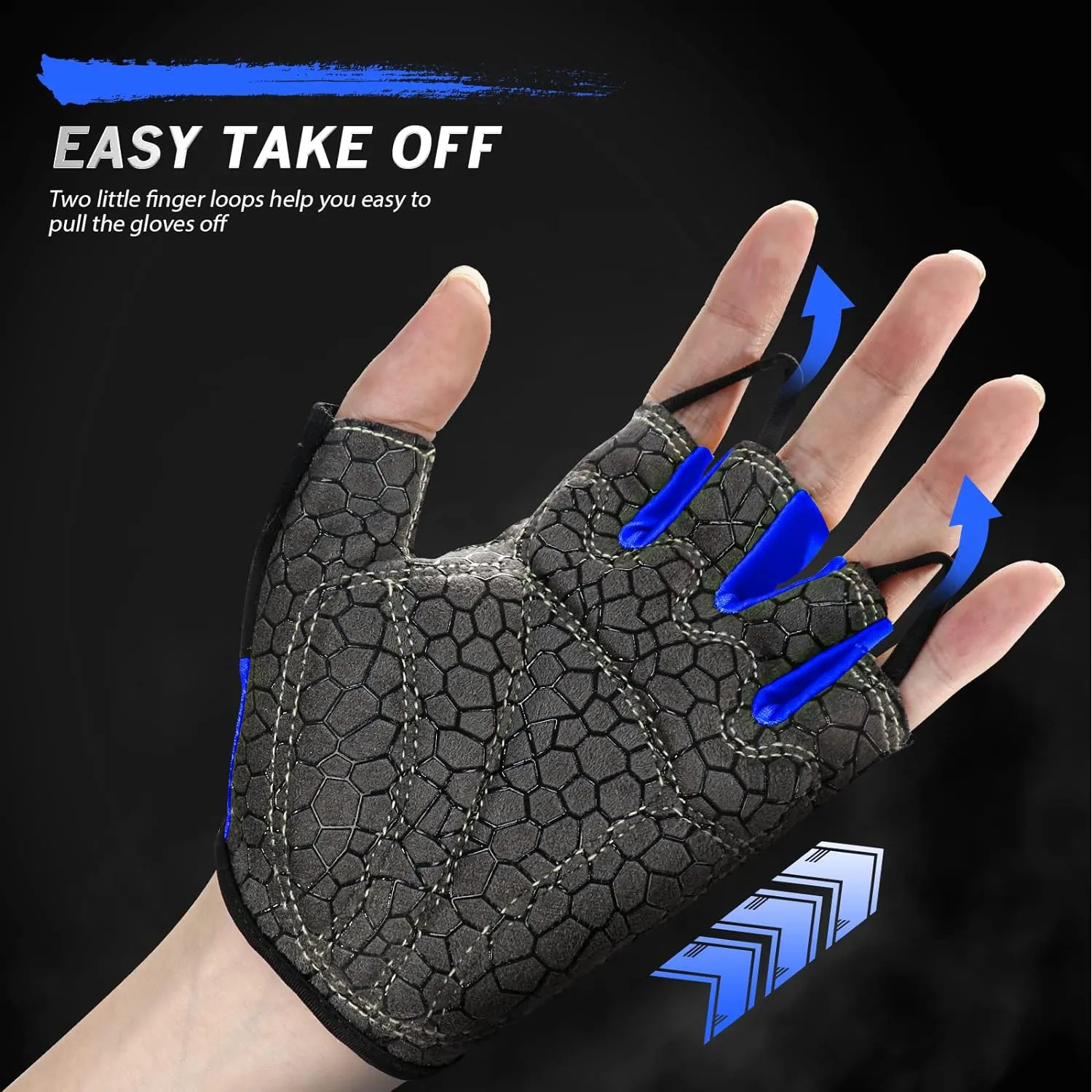 Bike Gloves for Men Women with Anti-Slip Shock-Absorbing Pad, Light Weight Half-Finger Cycling Gloves