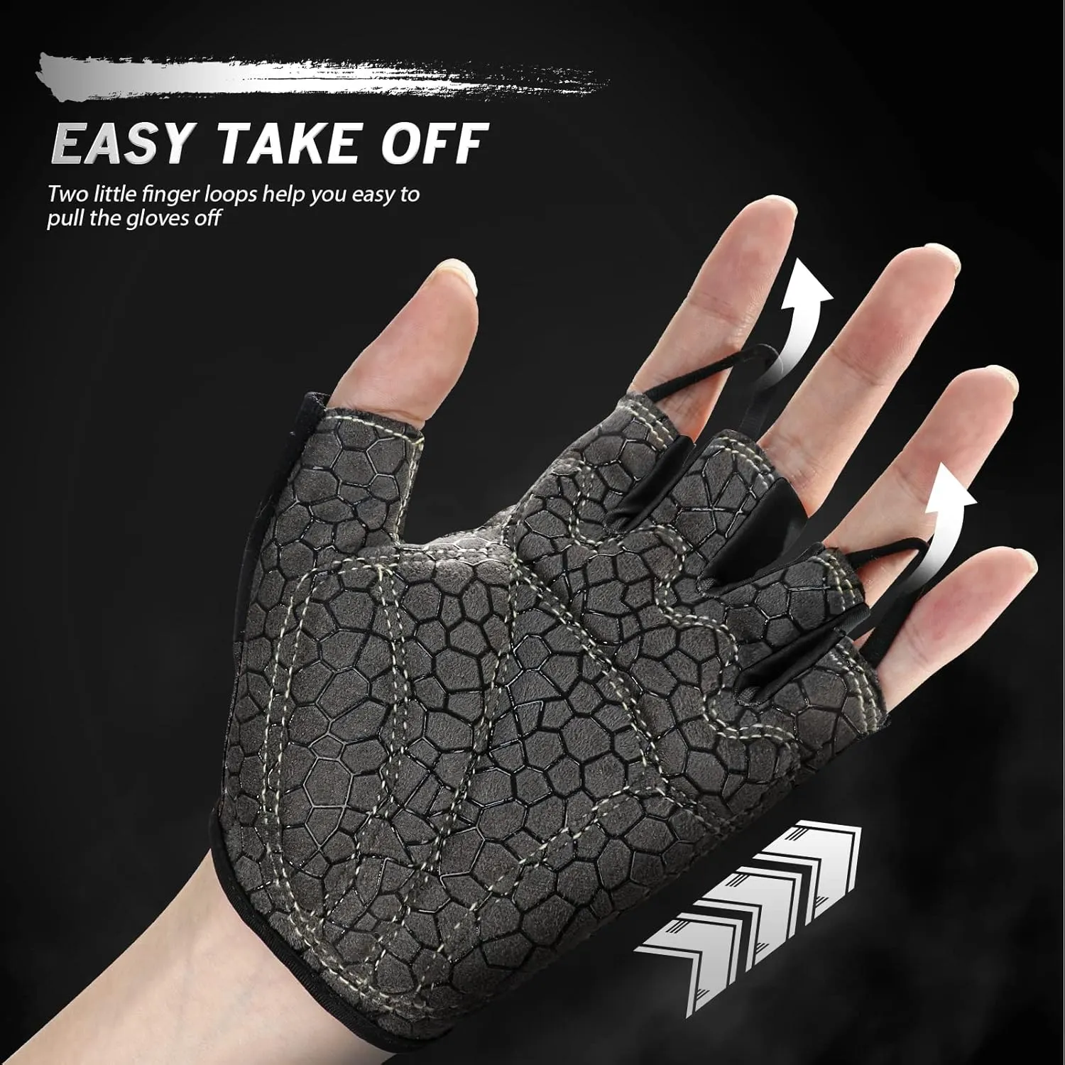 Bike Gloves for Men Women with Anti-Slip Shock-Absorbing Pad, Light Weight Half-Finger Cycling Gloves