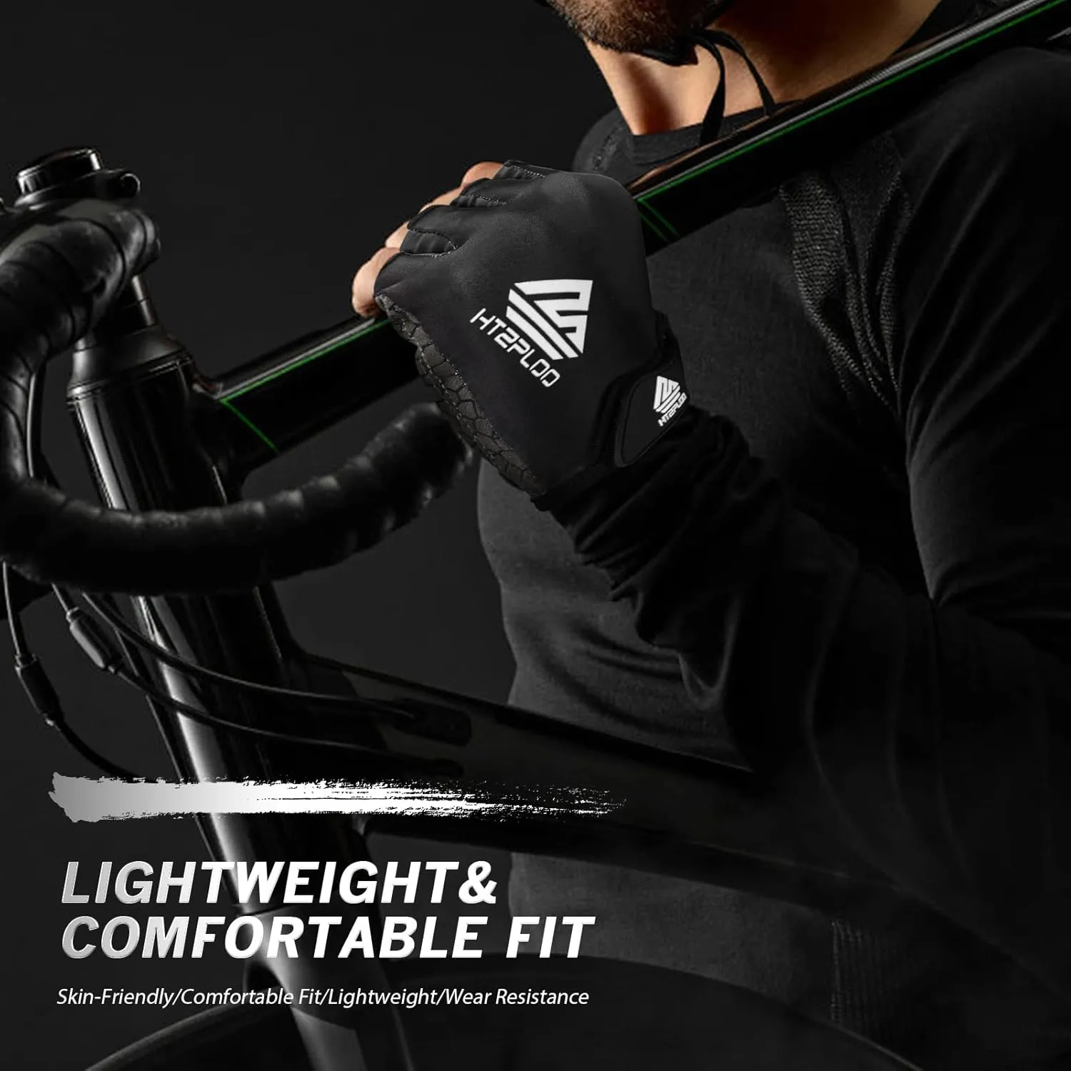 Bike Gloves for Men Women with Anti-Slip Shock-Absorbing Pad, Light Weight Half-Finger Cycling Gloves
