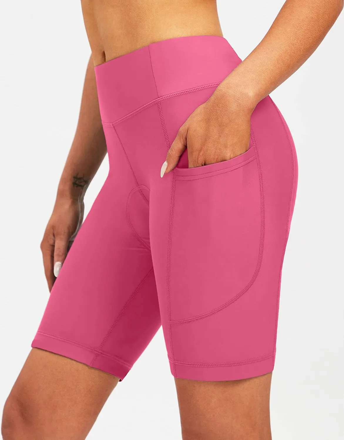 Bikewa Women's 4D Padded Bike Shorts Cycling Riding Road Biking Bicycle Cycle Shorts for Women Zipper Pockets