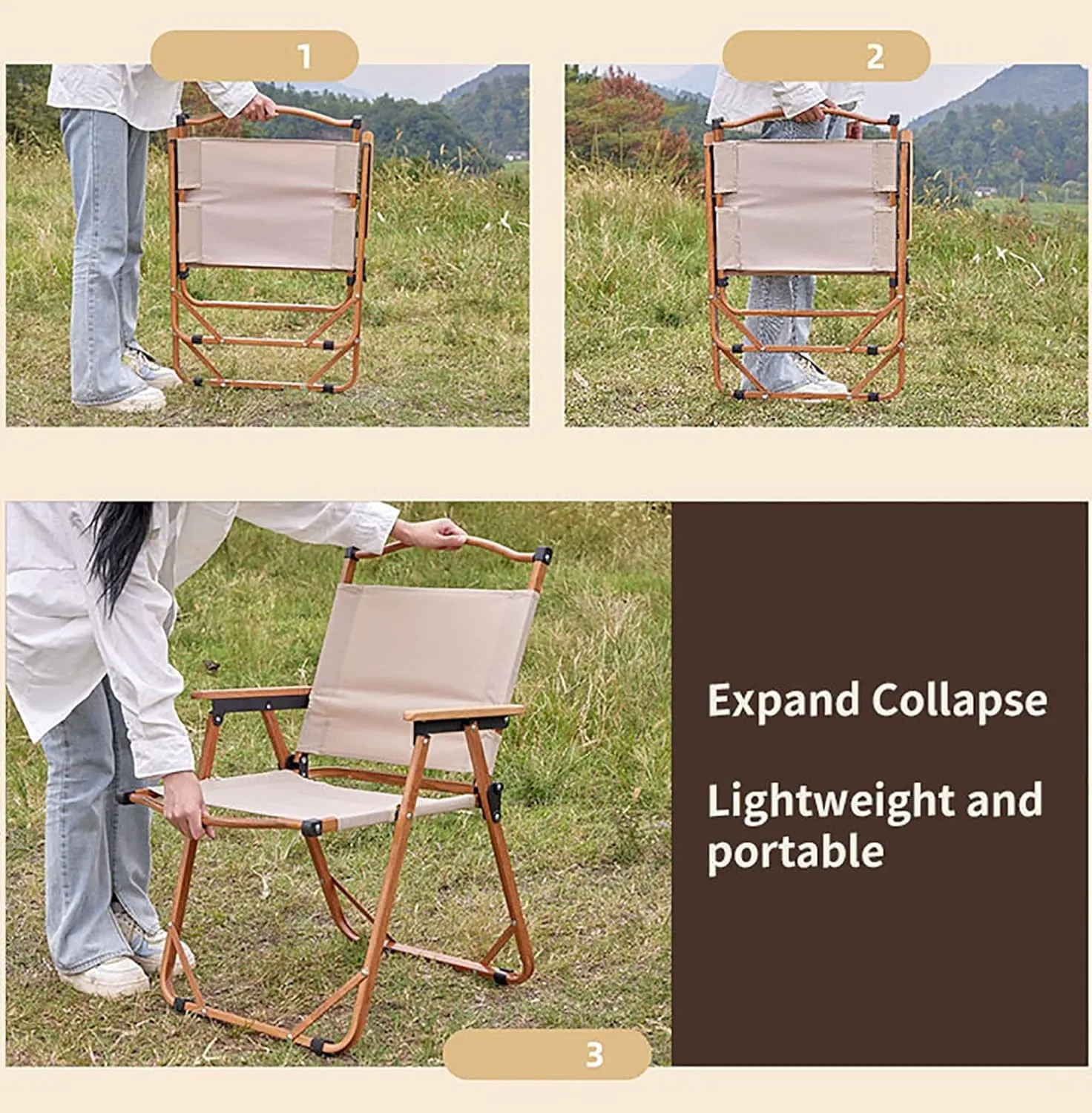 BK&MF Folding Outdoor Camping Chair,Comfortable Portable Beach Camp Chair Durable Reclining Folding Chair Beach Camp Chair for Outdoor Yard Porch,E,78x51x50cm(31x20x20inch)
