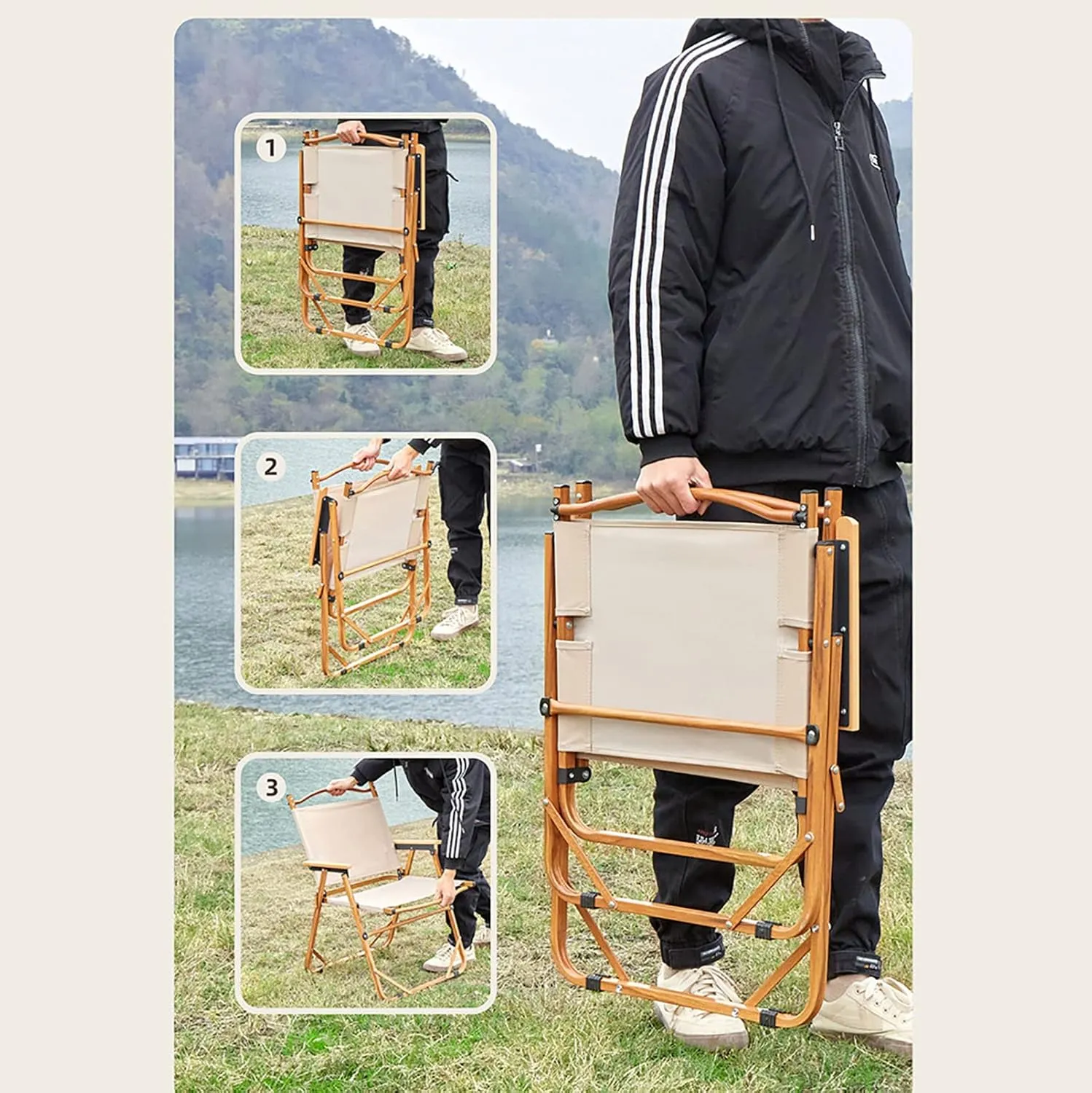 BK&MF Folding Outdoor Camping Chair,Comfortable Portable Beach Camp Chair Durable Reclining Folding Chair Beach Camp Chair for Outdoor Yard Porch,E,78x51x50cm(31x20x20inch)