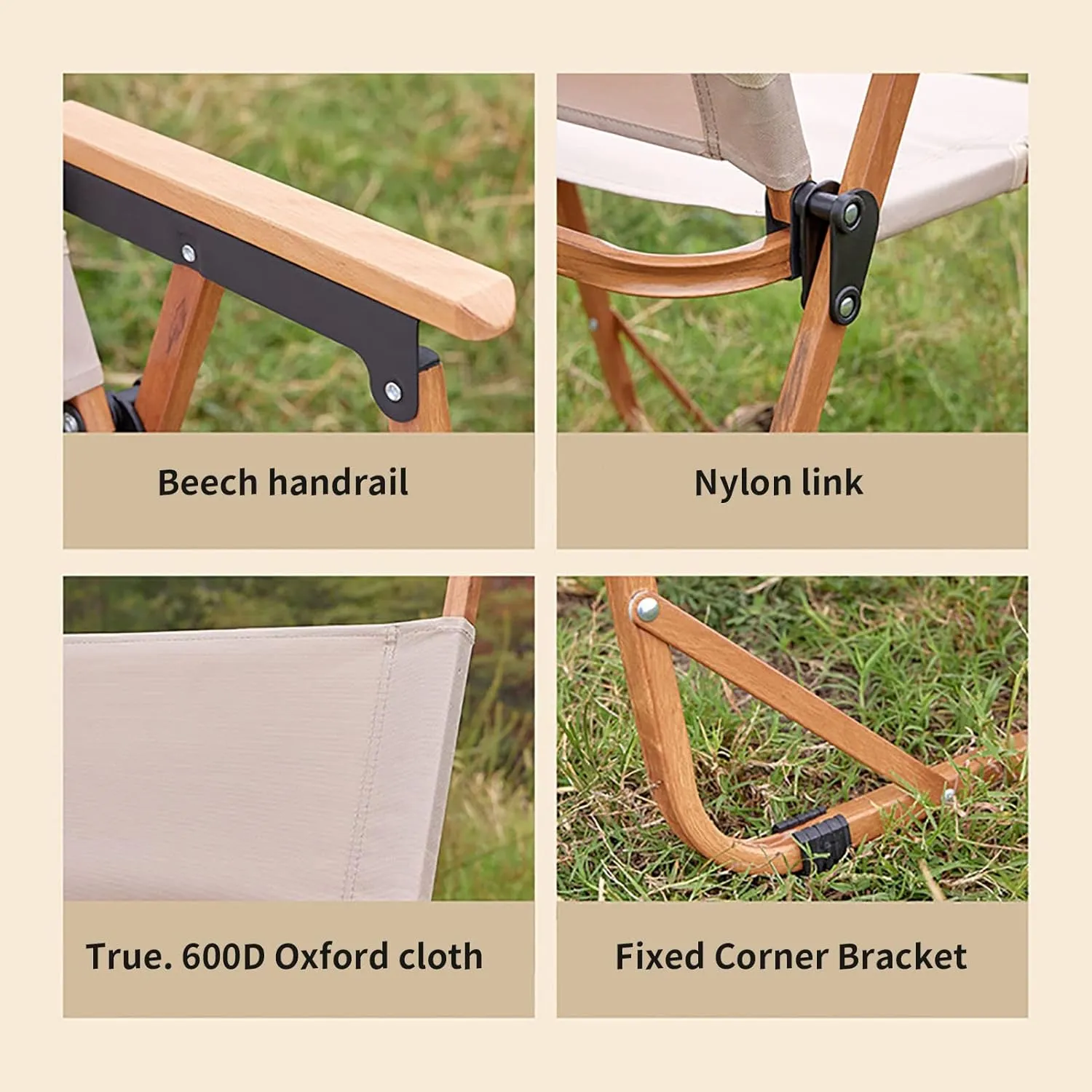 BK&MF Folding Outdoor Camping Chair,Comfortable Portable Beach Camp Chair Durable Reclining Folding Chair Beach Camp Chair for Outdoor Yard Porch,E,78x51x50cm(31x20x20inch)