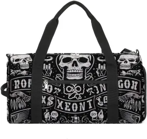 Black Goth Occult Witchcraft Sports Gym Bag for Men Women Travel Duffel Bag with Shoulder Strap