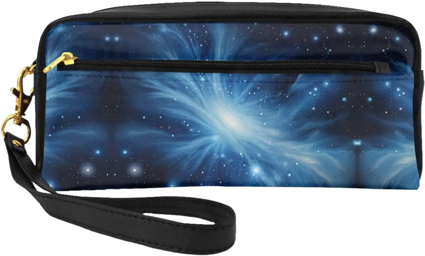 Blue Galaxy Print Portable Makeup Bag,Travel-Friendly Design,Versatile Mini Makeup Pouchtion