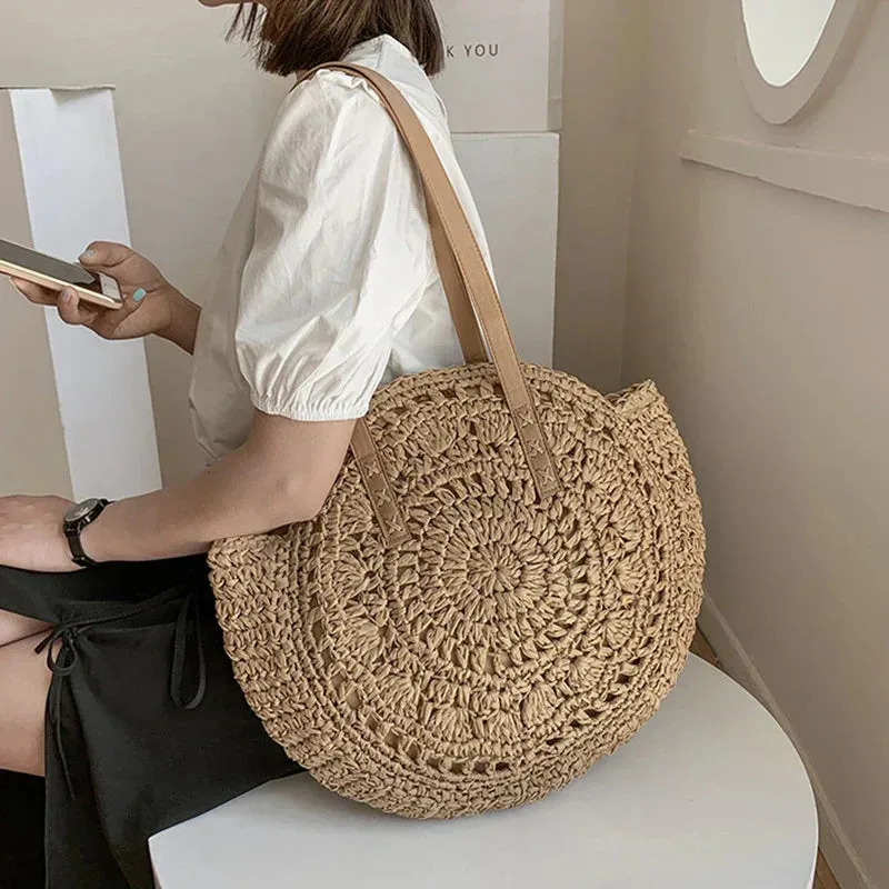 Boho Bliss Bag - Stylish Straw Shoulder Bag
