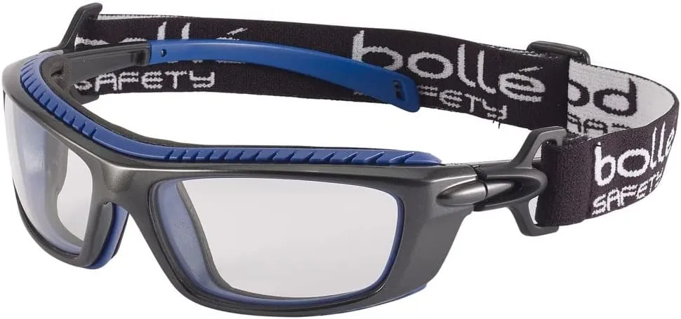 Bolle BAXTER Safety Goggles, Clear Lens, Polycarbonate, ASAF Platinum, One Size (40276)
