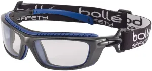 Bolle BAXTER Safety Goggles, Clear Lens, Polycarbonate, ASAF Platinum, One Size (40276)