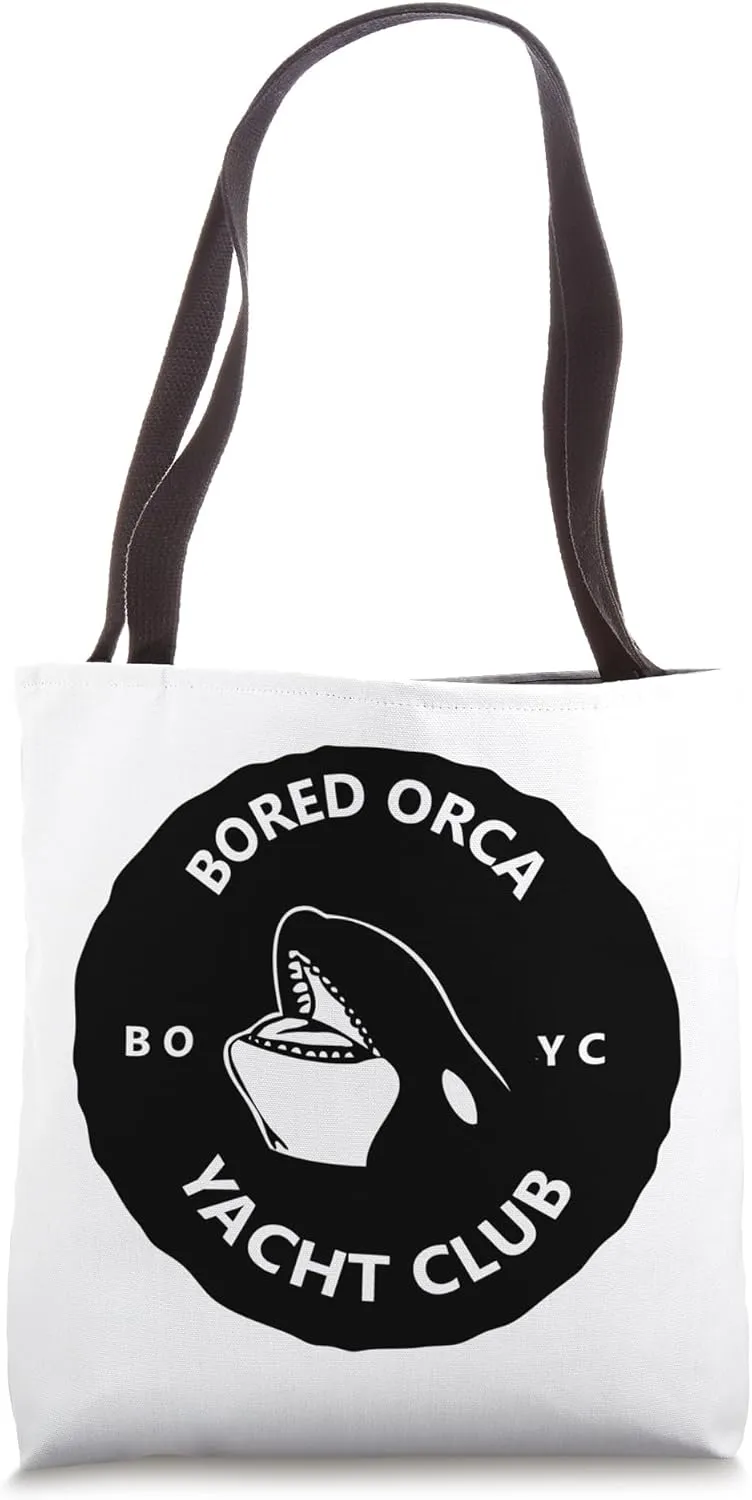 Bored Orca Yacht Club Funny Whale Capsize Tote Bag