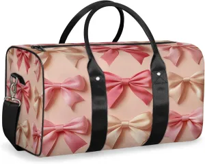 Bow Duffle Bag for Travel, Overnight Weekend Gym Carry On Luggage Bag, Cute Travel Duffel Bag for Men Women