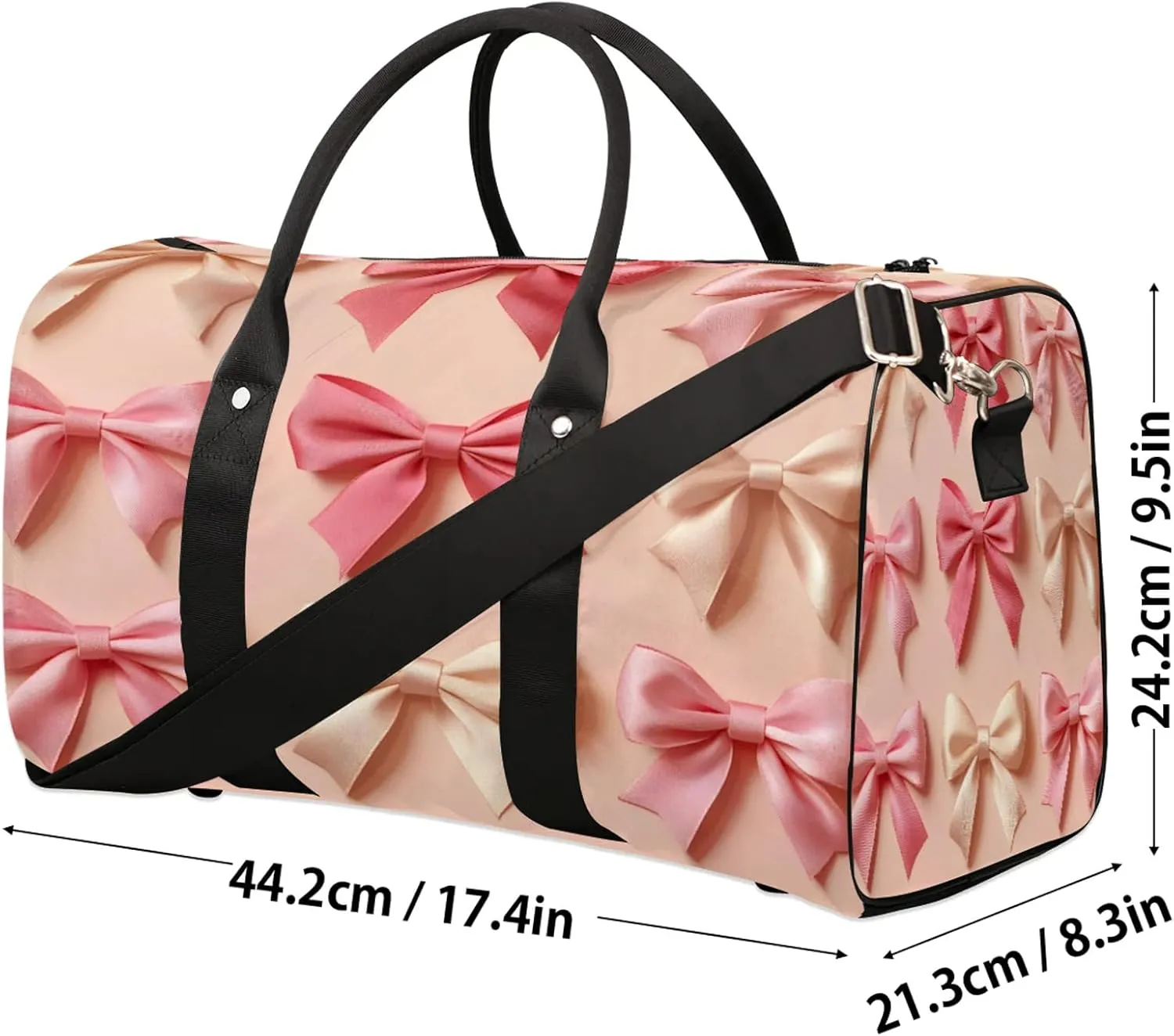 Bow Duffle Bag for Travel, Overnight Weekend Gym Carry On Luggage Bag, Cute Travel Duffel Bag for Men Women