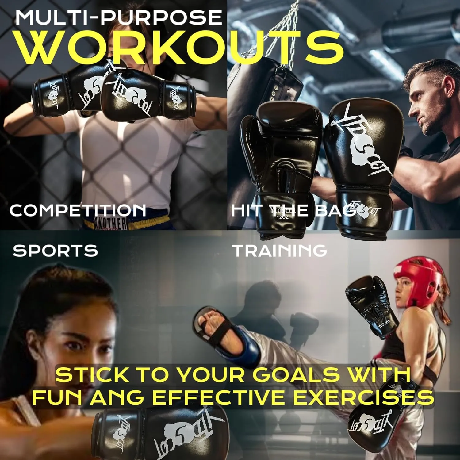 Boxing Gloves for Men, Heavy Bag Workout Boxing Gloves, Sparring Training Fighting Gloves for Boxing Kickboxing Punching Bag Muay Thai MMA