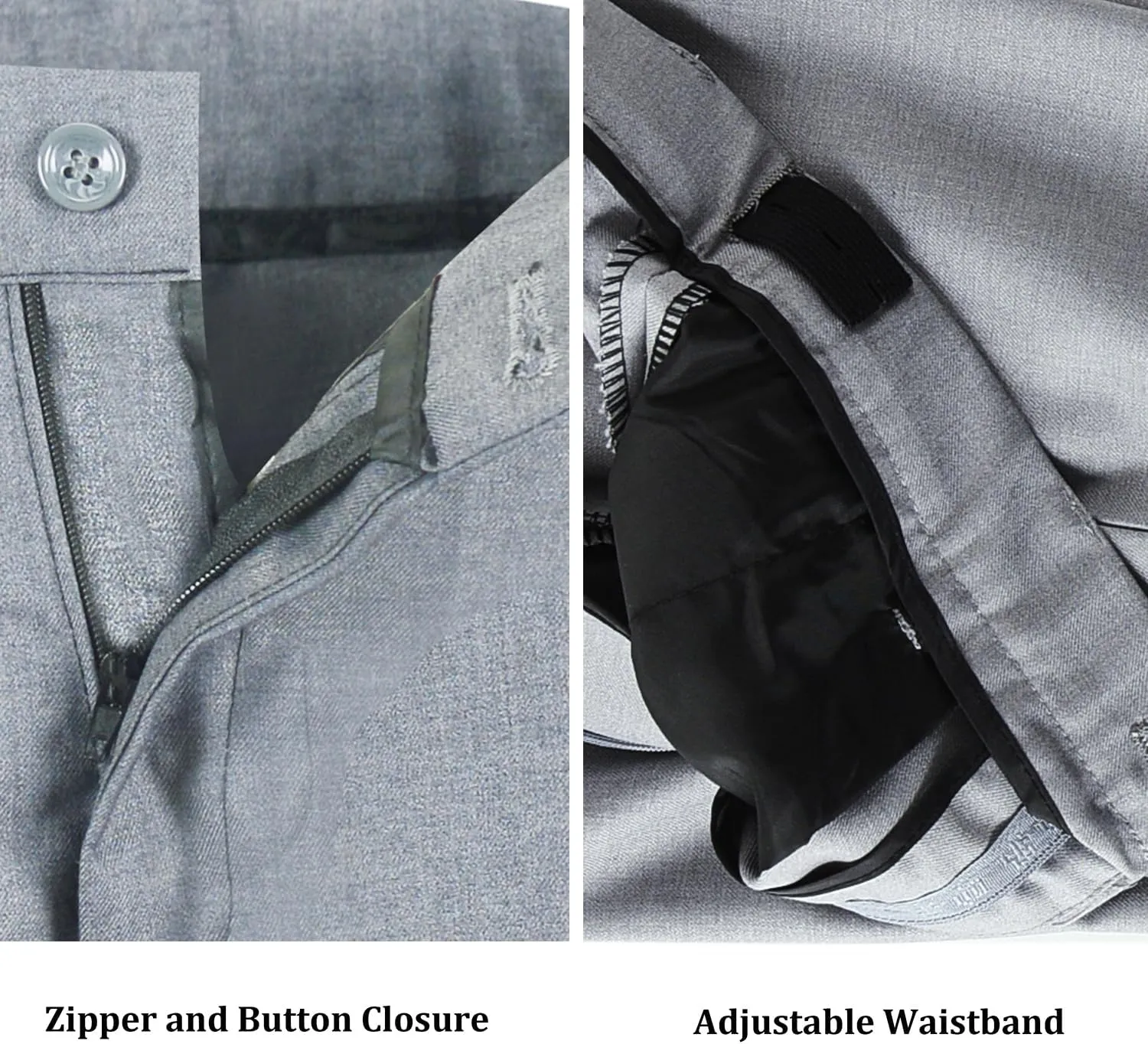 Boys Dress Pants Adjustable Waist Flat Front Pant Wedding School Uniforms Pants