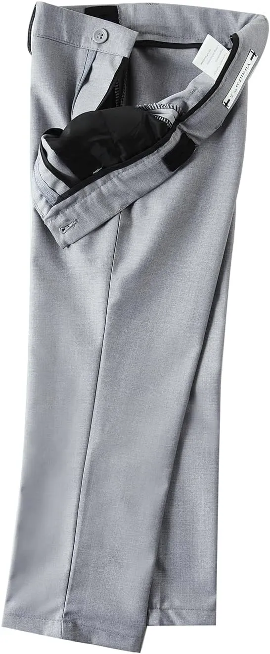Boys Dress Pants Adjustable Waist Flat Front Pant Wedding School Uniforms Pants