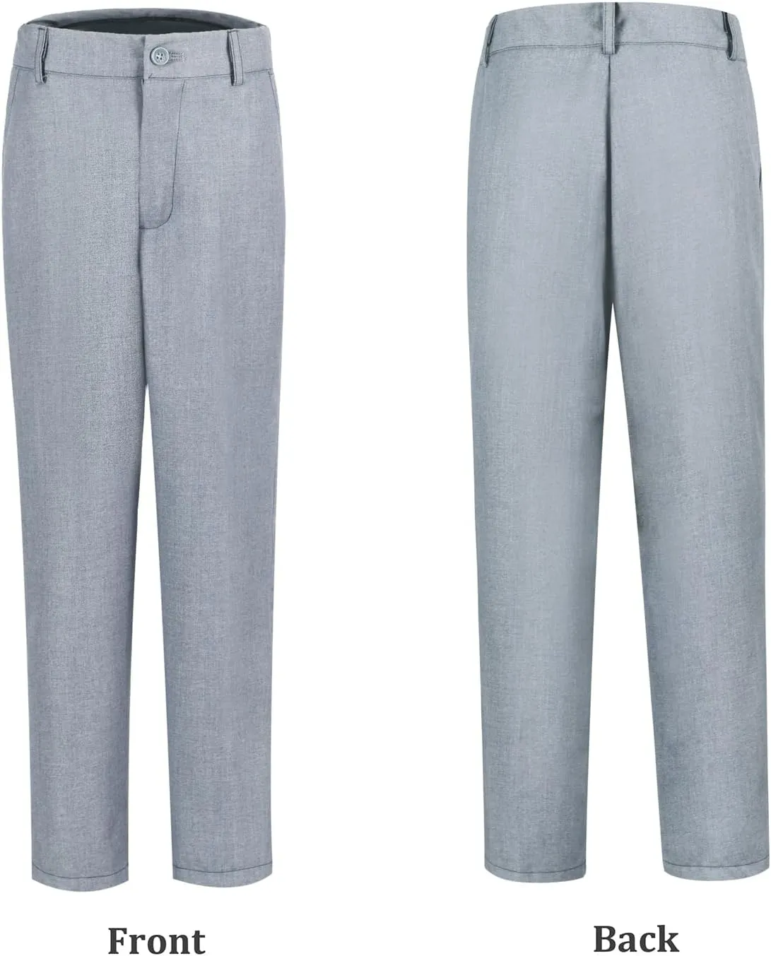 Boys Dress Pants Adjustable Waist Flat Front Pant Wedding School Uniforms Pants