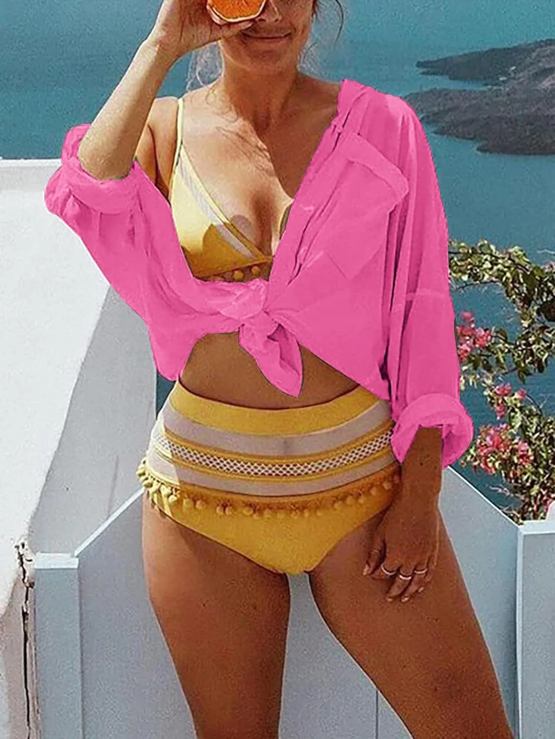Breezy Lane Beach Cover Up for Women Button Down Shirt Swimsuit Coverup Bathing Suit Cover Ups for Swimwear Vacation
