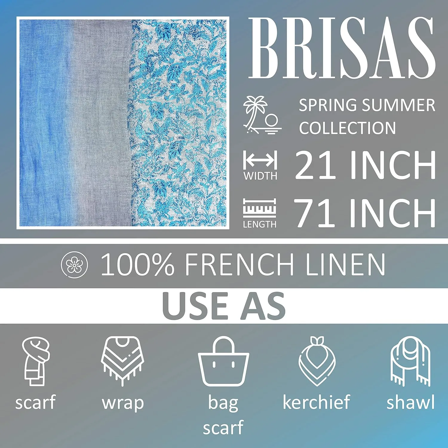 Brisas Breathable, Lightweight Spring Summer and Stoles for Women, Soft and Comfortable Wraps