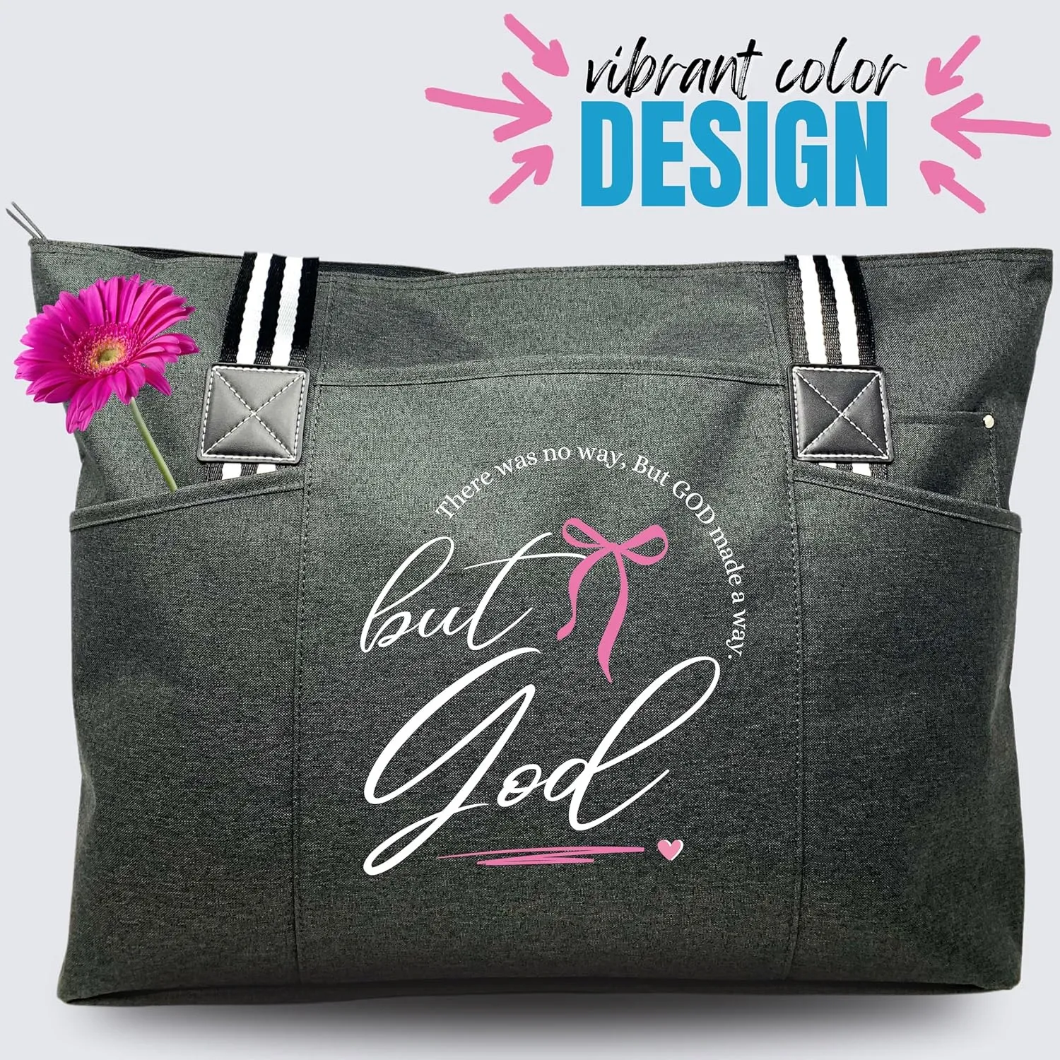 Brooke & Jess Designs Church Bags for Women - Bible Tote Bags for Women, Large Tote Bag for Womens with Zipper