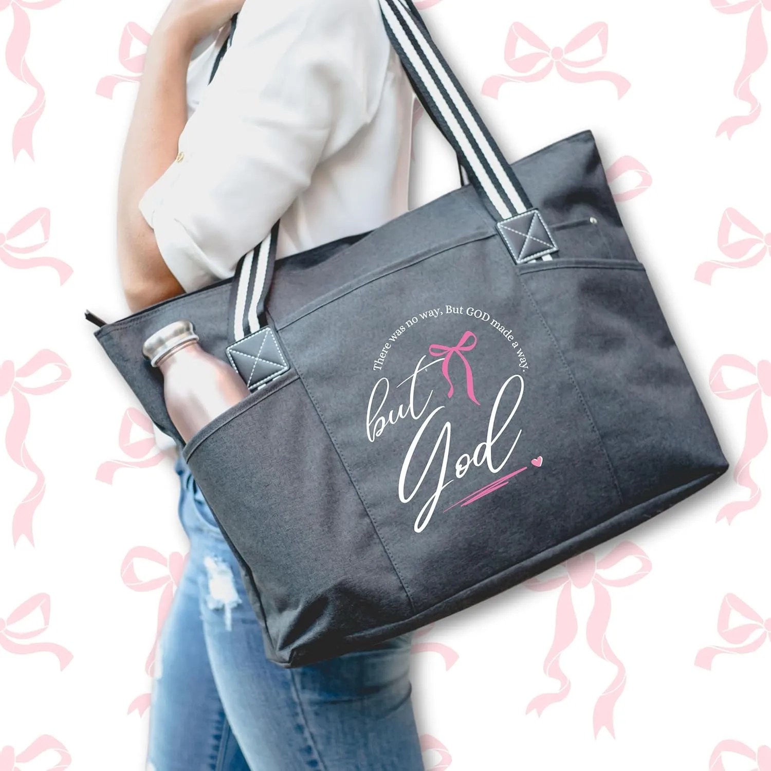 Brooke & Jess Designs Church Bags for Women - Bible Tote Bags for Women, Large Tote Bag for Womens with Zipper