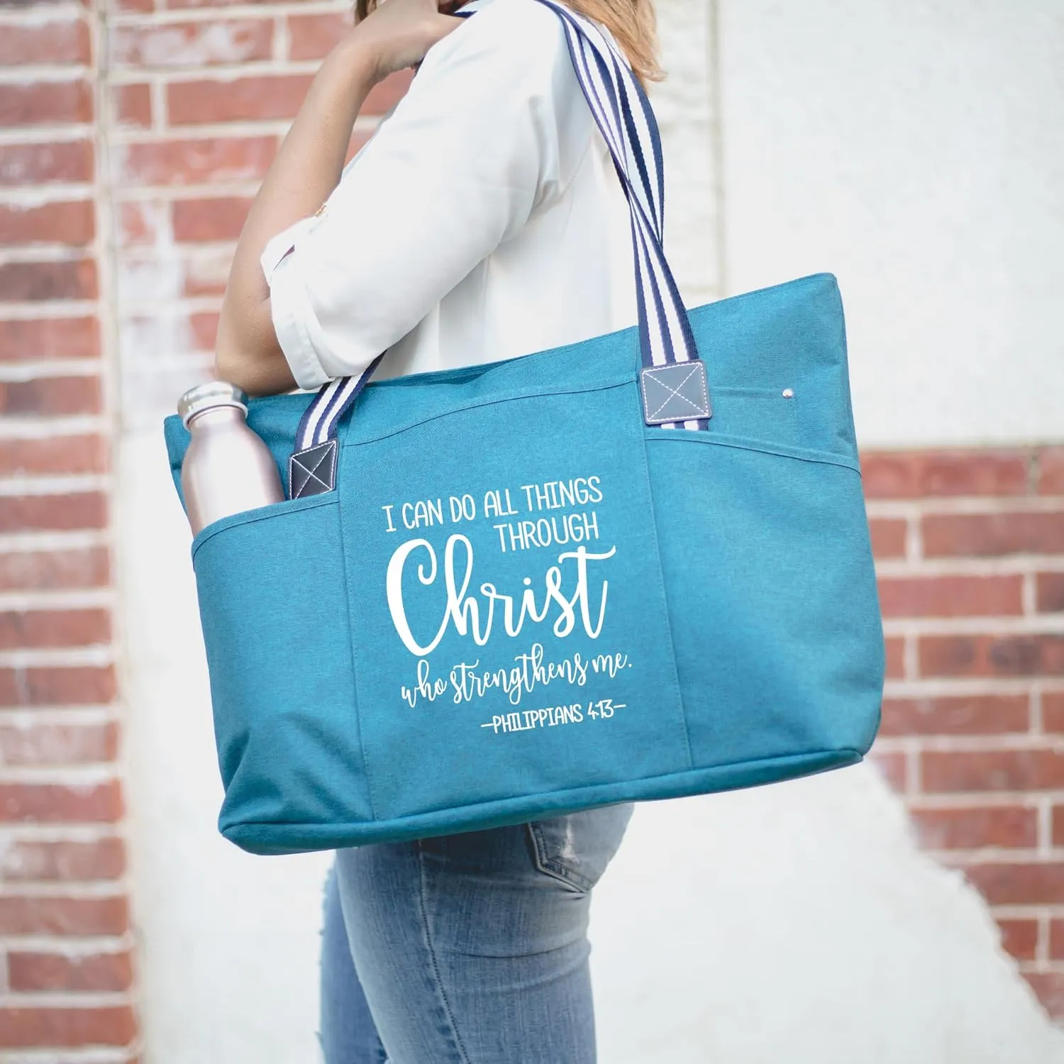 Brooke & Jess Designs Church Bags for Women - Bible Tote Bags for Women, Large Tote Bag for Womens with Zipper