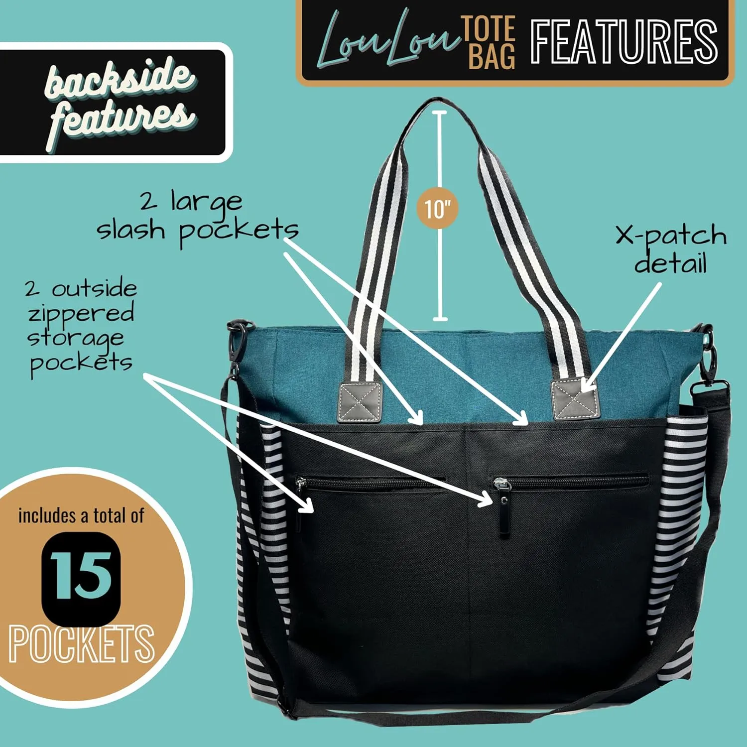 Brooke & Jess Designs Church Bags for Women - Bible Tote Bags for Women, Large Tote Bag for Womens with Zipper