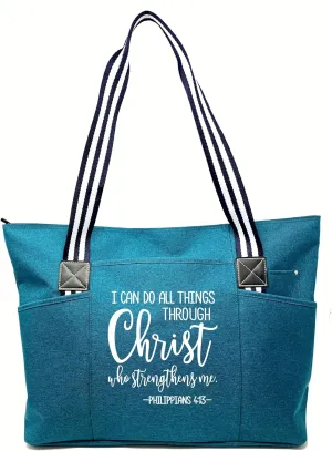 Brooke & Jess Designs Church Bags for Women - Bible Tote Bags for Women, Large Tote Bag for Womens with Zipper