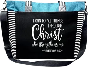Brooke & Jess Designs Church Bags for Women - Bible Tote Bags for Women, Large Tote Bag for Womens with Zipper