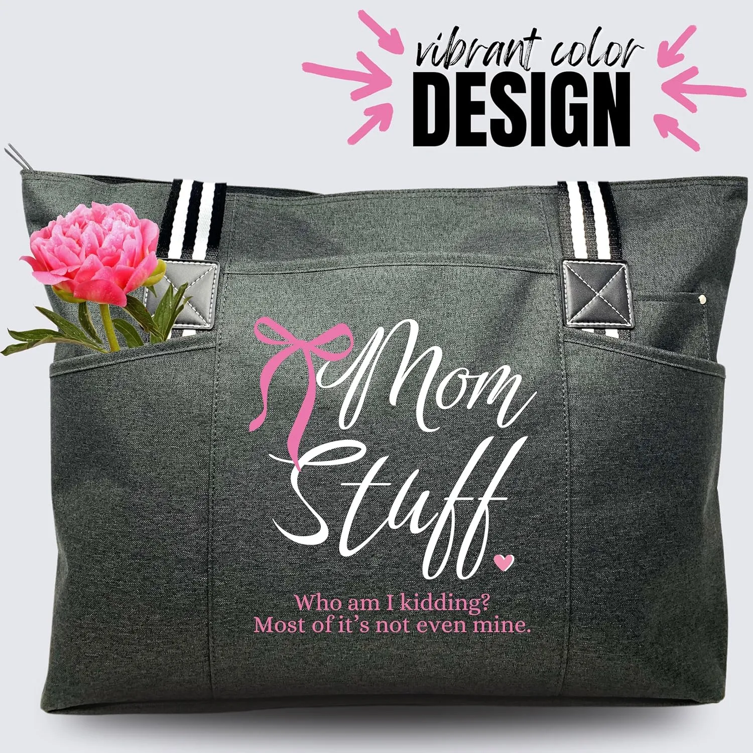 Brooke & Jess Designs Mom Bags for Everyday - Bags for Women with Zipper, Large Stylish Travel Bag, Work Bag