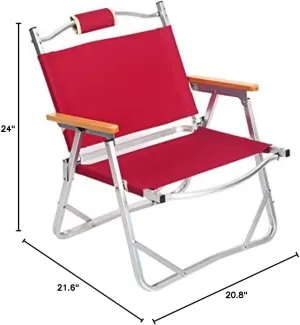 BTZHY Recliner Chair,Portable Folding Chair Lightweight Chair Outdoor Leisure Aluminum Tube Chair Camping BBQ Fishing Chair Red