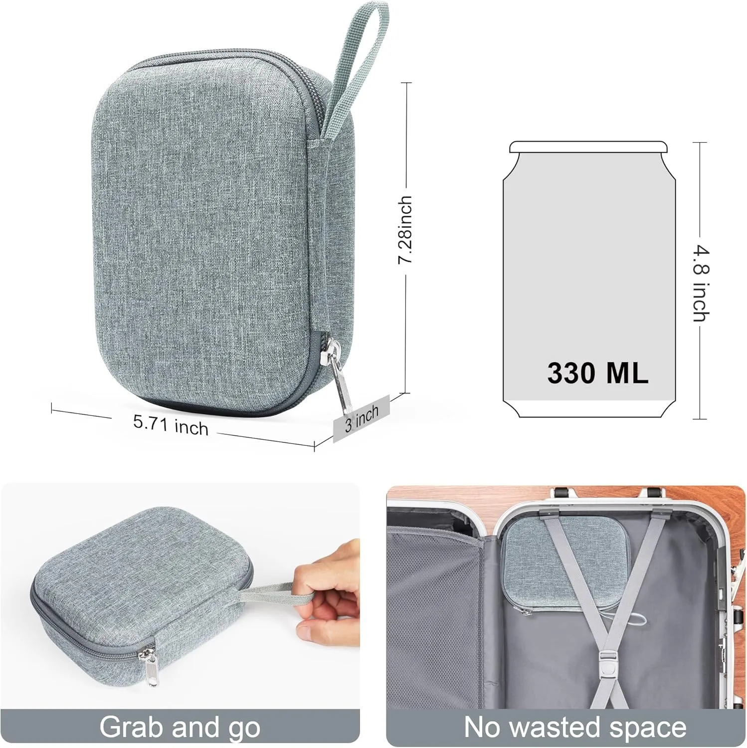 Bukere Travel Sunglasses Organizer Glasses Case, 3 Adjustable Slot for Multiple Eyeglasses, Hard Eyewear Box for Men Women