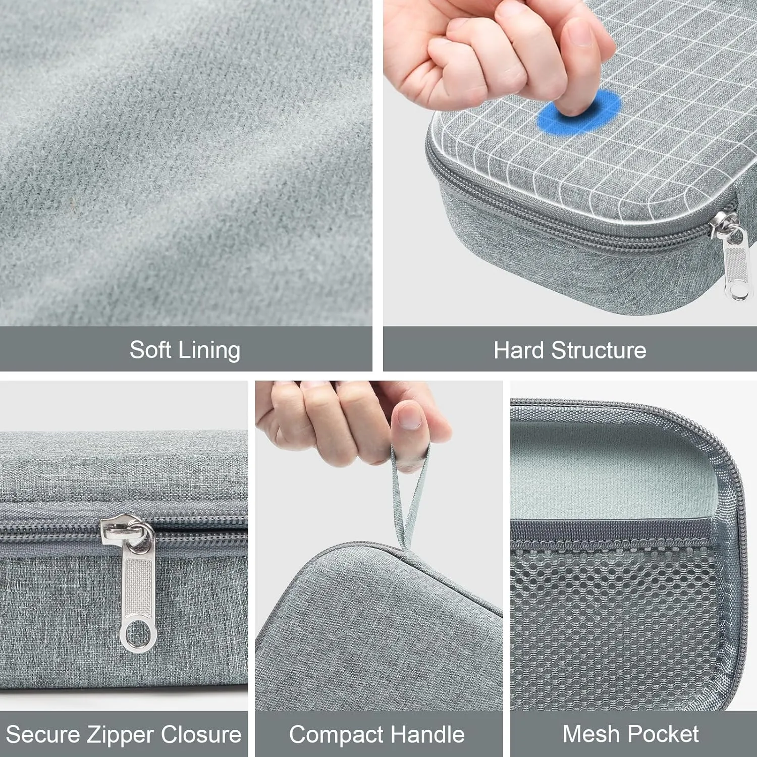 Bukere Travel Sunglasses Organizer Glasses Case, 3 Adjustable Slot for Multiple Eyeglasses, Hard Eyewear Box for Men Women