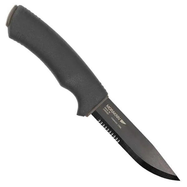 Bushcraft Tactical SRT, Black Rubber Handle, Black ComboEdge
