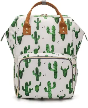 Cactus Print Diaper Bag Backpack for Mom Dad, Maternity Changing Bag Diaper Backpack with Stroller Straps (Cactus)