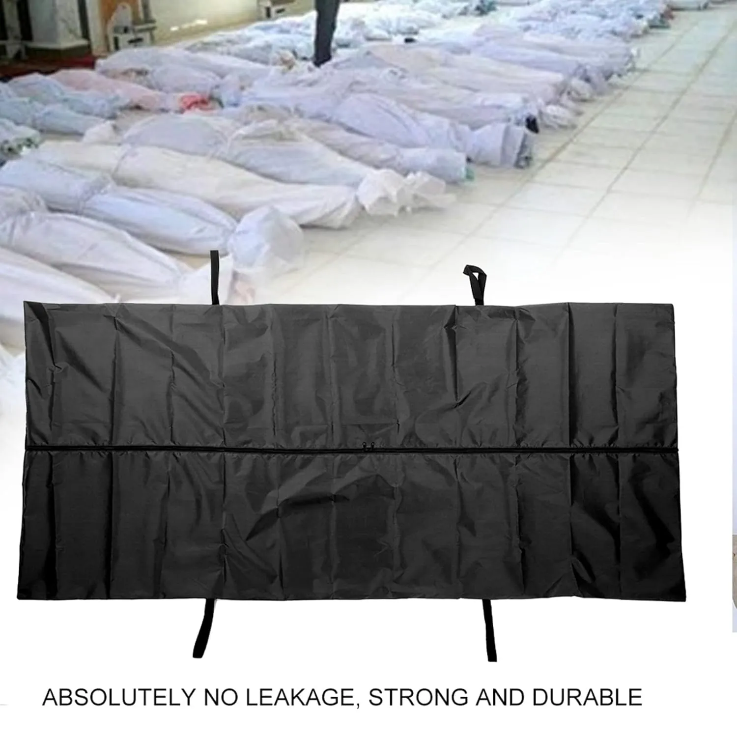 Cadaver Bag, Black Emergency Cadaver Body Bag Oxford Cloth Body Storage Bag, Portable Human Body Bag 210D Cadaver Bag for Funeral Hospital Transportation (150 * 60CM)