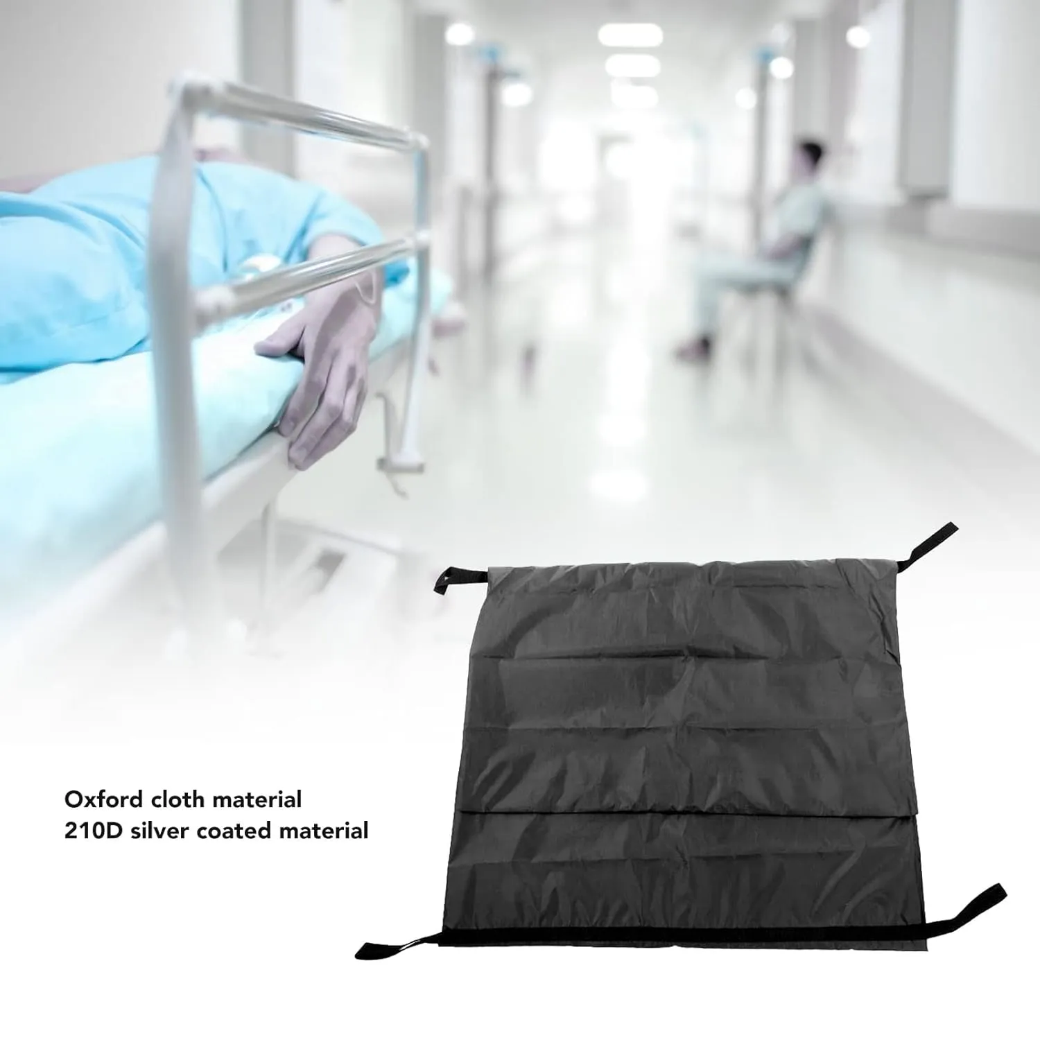 Cadaver Bag, Black Emergency Cadaver Body Bag Oxford Cloth Body Storage Bag, Portable Human Body Bag 210D Cadaver Bag for Funeral Hospital Transportation (150 * 60CM)