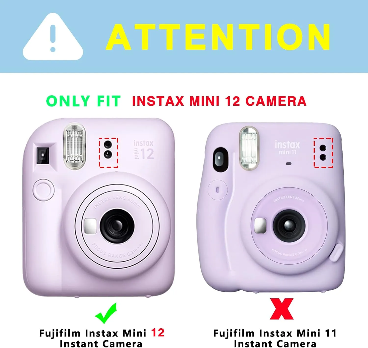 CAIYOULE Silicone Case for Fujifilm Instax Mini 12 Camera, Protective Case for Instax Mini 12 with Adjustable Shoulder Strap - Light Gradient
