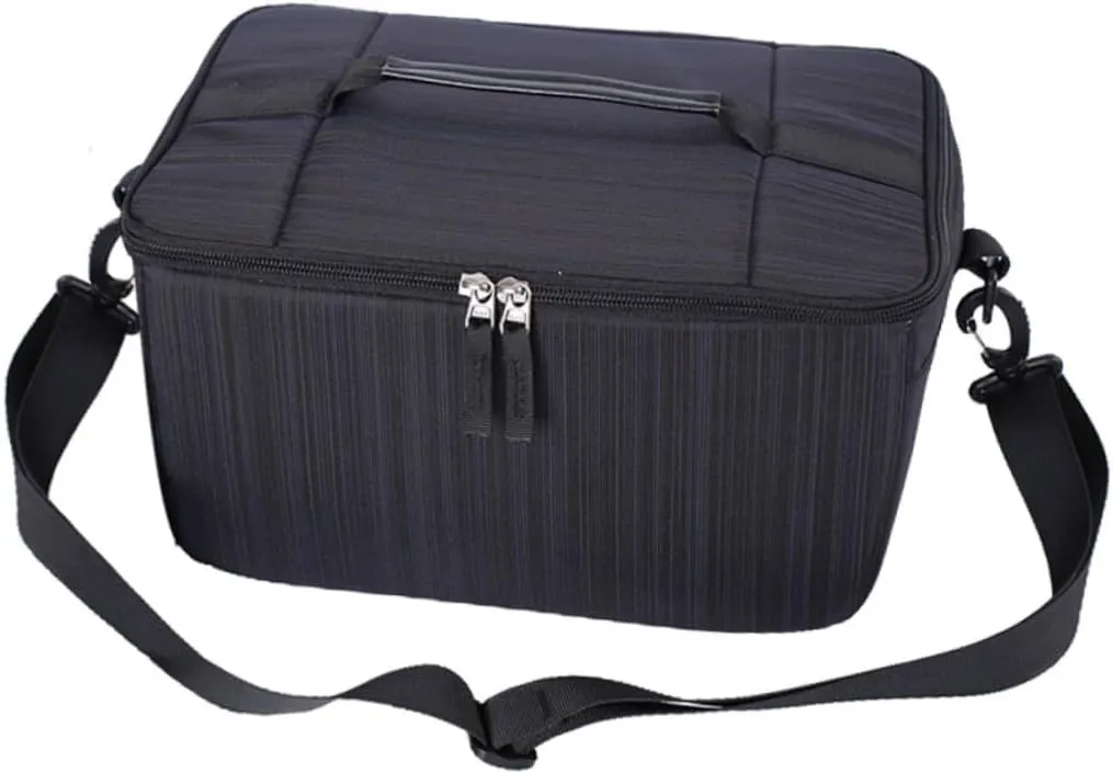Camera Bladder Bag Vibration Damping Digital Camera Storage Organizer Handbag for DSLR Lens Accessories Black Sideways Design