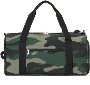 Camouflage Print Sports Gym Bag for Men Women Travel Duffel Bag with Shoulder Strap