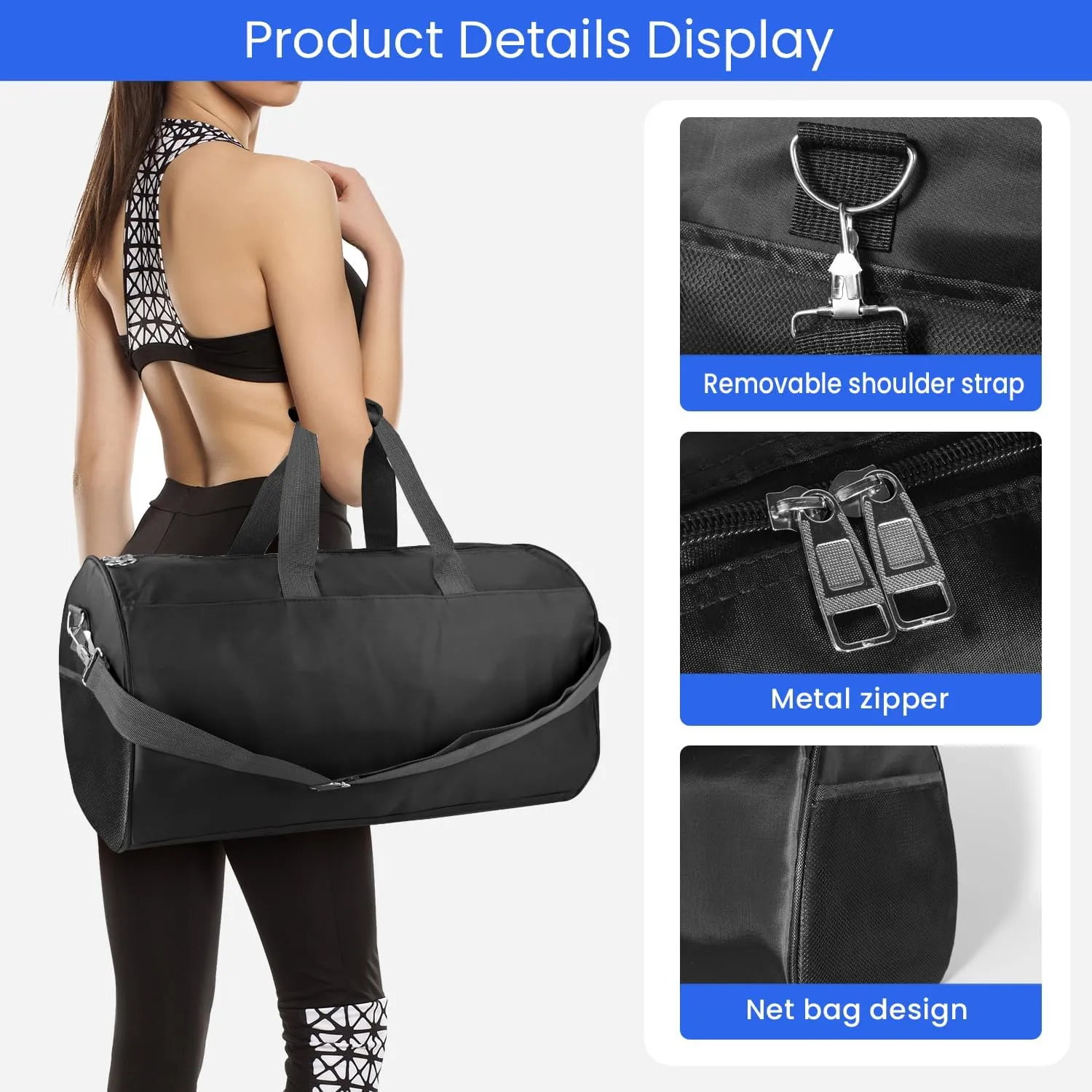 C&F BOGMOST Small Gym Bag for Travel & Duffel - 17 Inch Lightweight Carry On Bag for Men & Women, Mini Duffel Bag,Perfect for Sports, Weekend Trips, and Overnight Stays, Beige