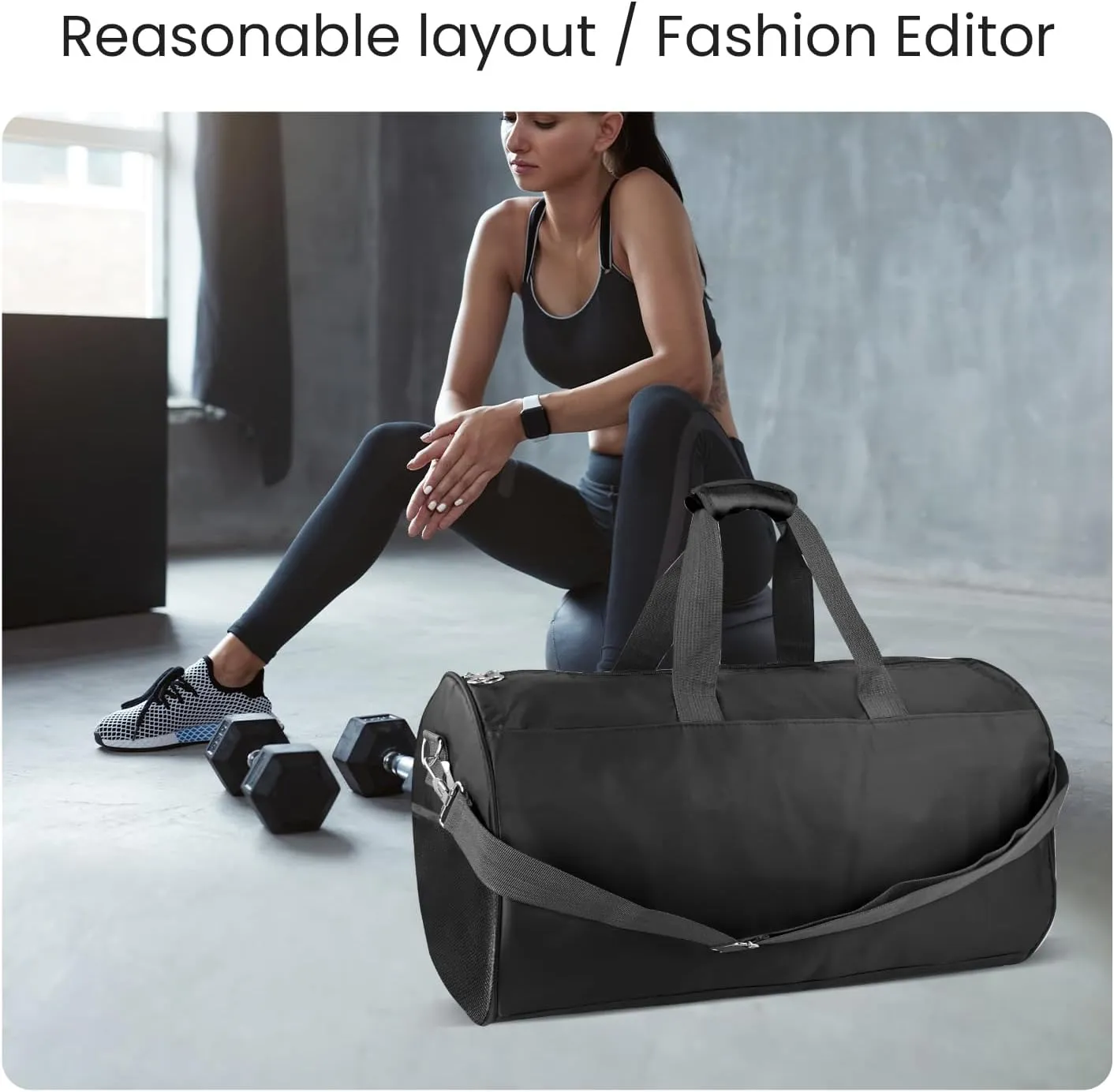 C&F BOGMOST Small Gym Bag for Travel & Duffel - 17 Inch Lightweight Carry On Bag for Men & Women, Mini Duffel Bag,Perfect for Sports, Weekend Trips, and Overnight Stays, Beige