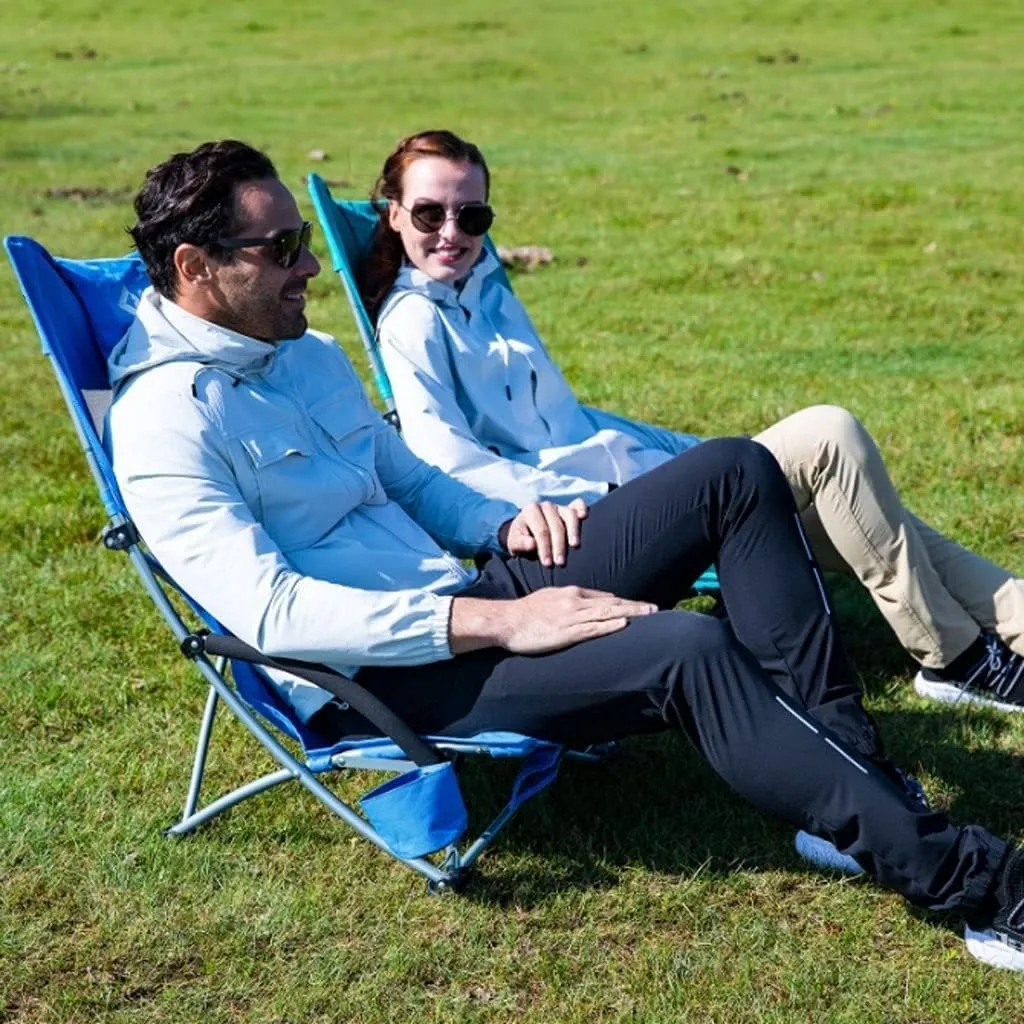 Camping Chair Folding Portable High-Backed Armchair Padded Deck Beach omics Breathable Comfortable with Headrest Chairs for Adults