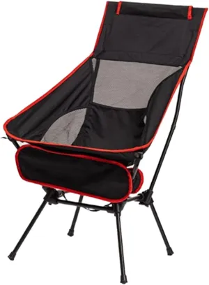Camping Swing Chair, Compact High Back Furniture, Portable Chair, Telescopic Seat for Travel Hiking, Black