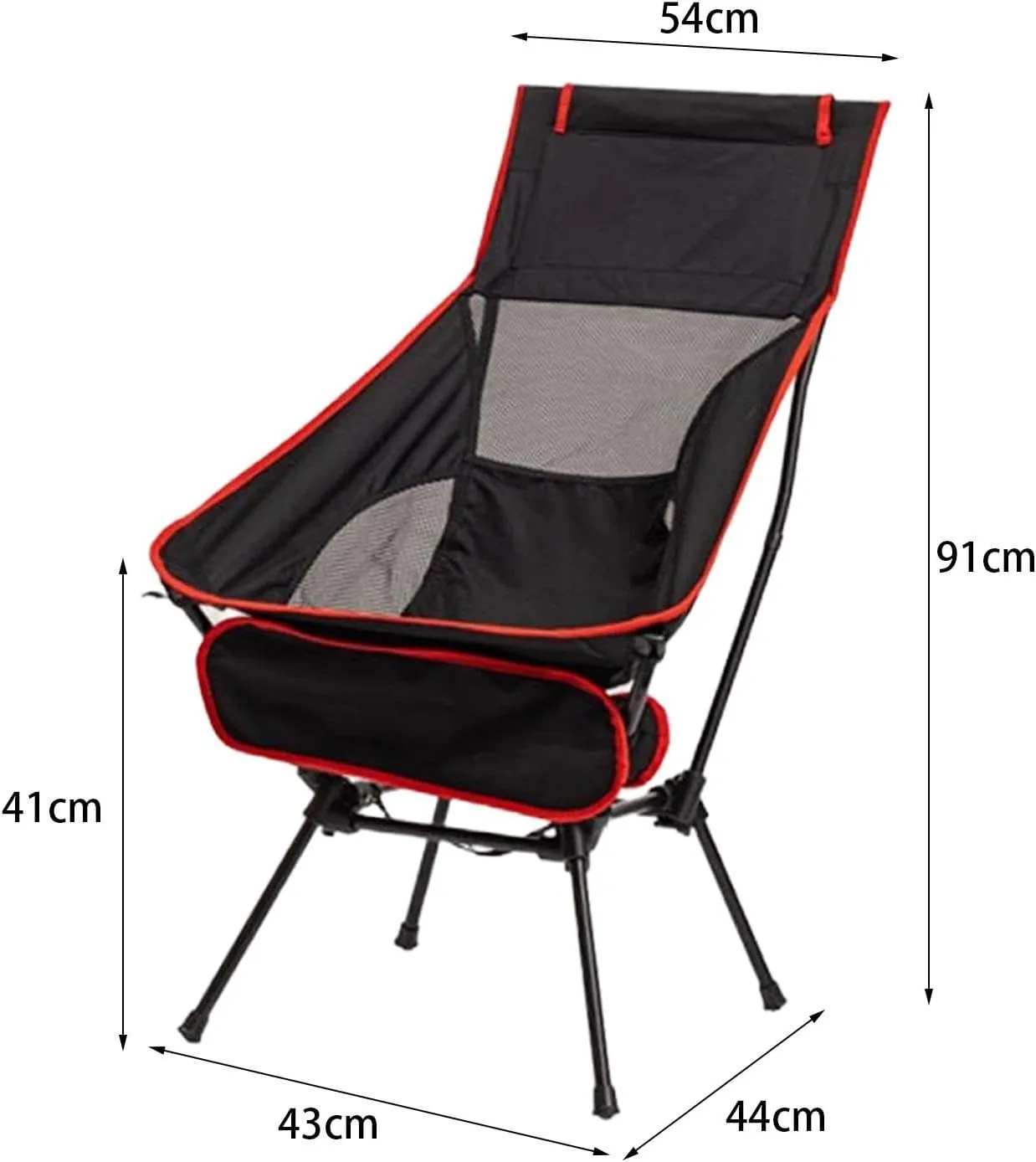 Camping Swing Chair, Compact High Back Furniture, Portable Chair, Telescopic Seat for Travel Hiking, Black