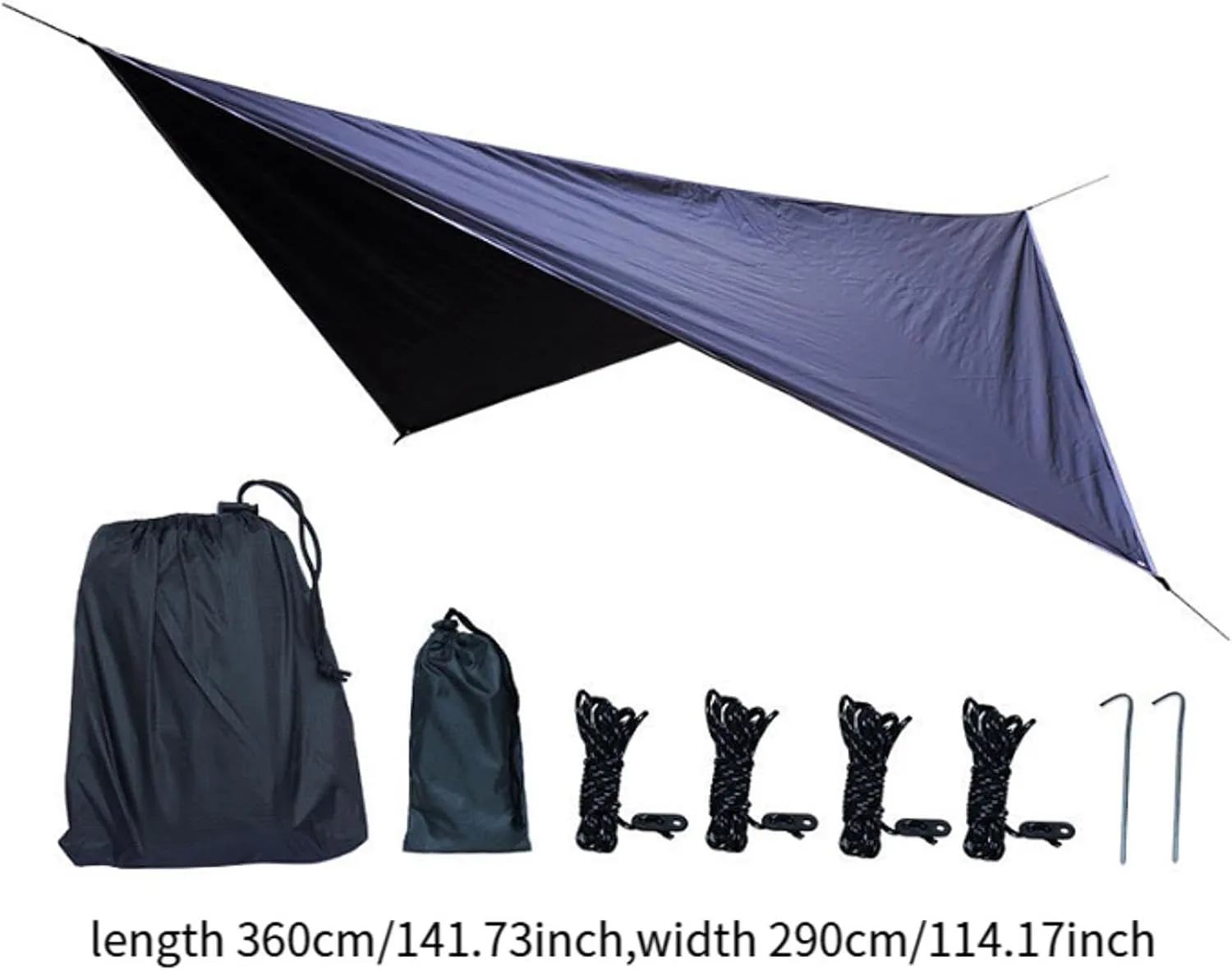 Camping Tarp Camping Canopy Multifunctional Tent Tarp Awning Hammock Canopy for Garden Beach Fishing Backpacking Backyard, Black